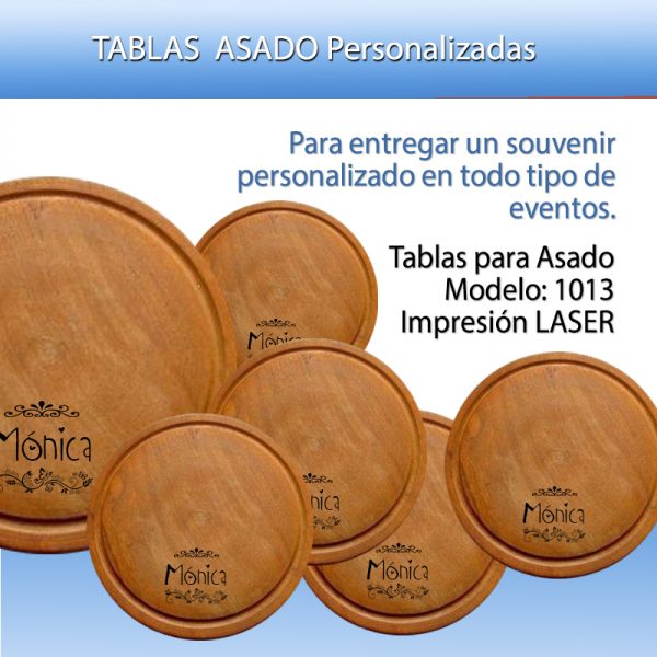 Platos Redondos Algarrobo 20cm Para Asados Personalizada (logo Texto) Compra Mínima 5 Unidades.