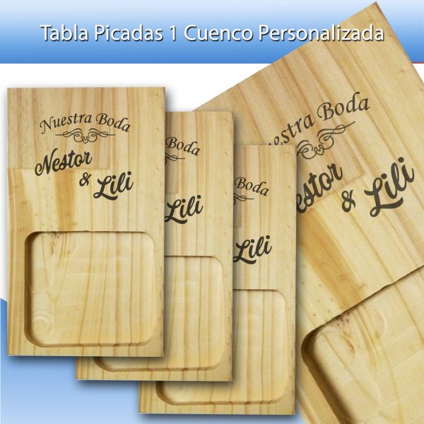 Tablas Picada 1 Cuenco Personalizada - Compra Mínima 5 Unidades. - Imagen 2