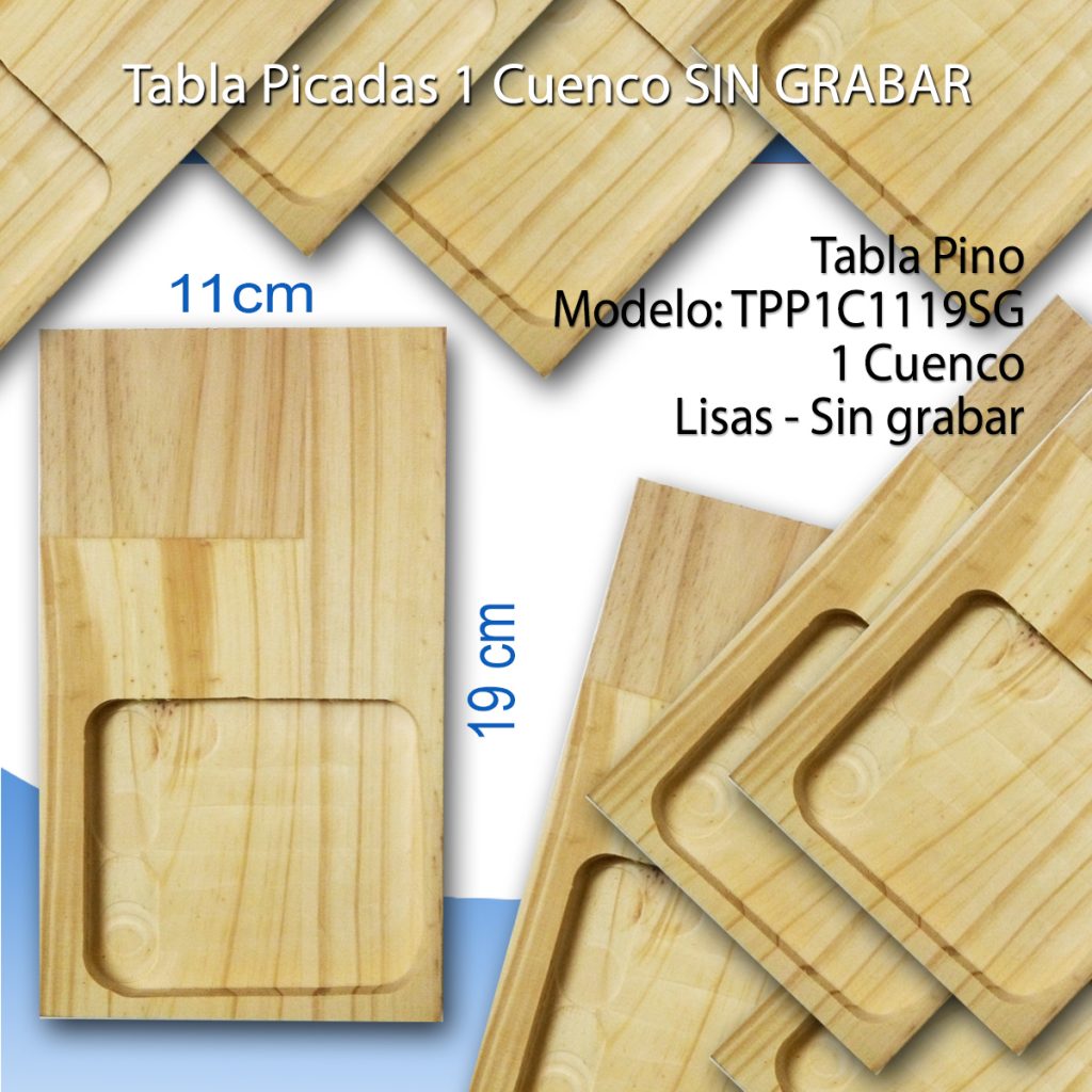 10 Tablas Para Picadas UN Cuenco Lisas SIN GRABADO PrintUP!