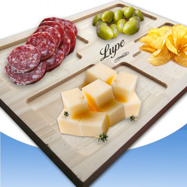 Tablas Picada 4 Cuencos Personalizada Laser - Compra Mínima 5 Unidades. - Imagen 2