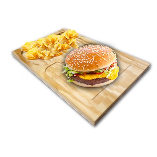 Tabla 20x30cm Hamburguesa/papas. Grabado Láser Logo/texto - Compra Mínima 5 Unidades. - Imagen 3