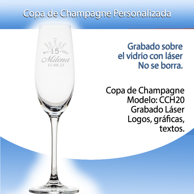 Copas de champán personalizadas para boda con grabado láser