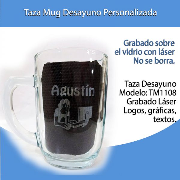 Taza Mug Desayuno Personalizada Con Láser