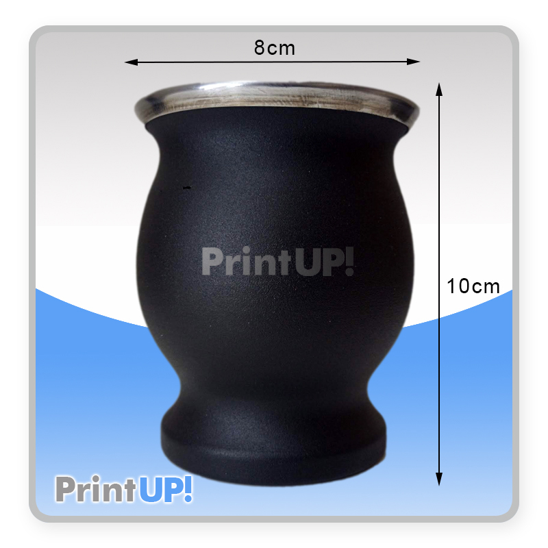 Mate de Acero Inoxidable Térmico Curvo Negro Personalizado Láser (venta x Unidad) - Imagen 3