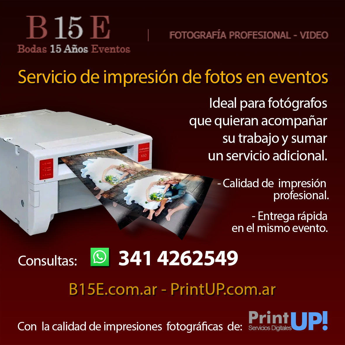 Impresión de FOTOS en EVENTOS