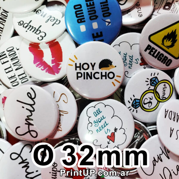 Prendedor Pin Botón Personalizado 32mm - x10 Unidades - Imagen 3